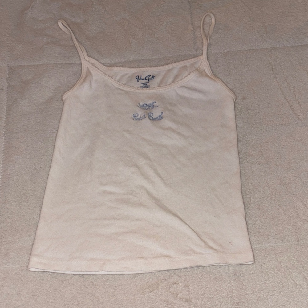 White Brandy Melville Saint Barth Blue Tank